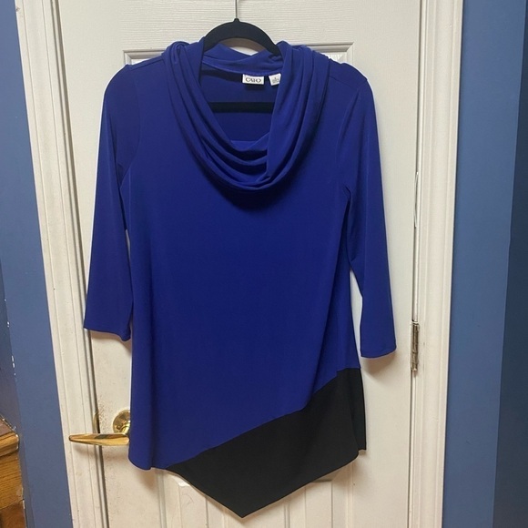 Cato Women long sleeve asymmetric color block cowl neck Tunic Top Bouse … - Picture 1 of 10